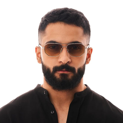Sunrise — Premium Silver Metal Sunglasses with Gradient Amber Lenses
