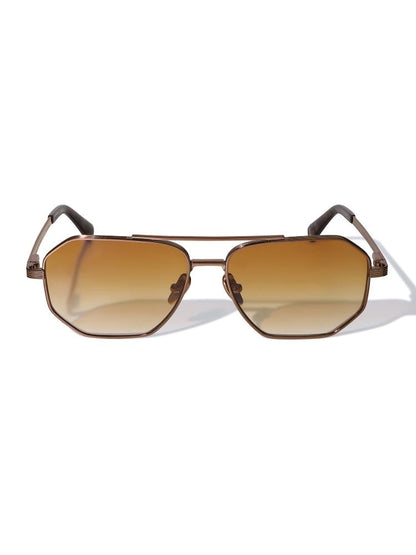4PM Copper-Tone Metal Frame Sunglasses with Gradient Orange Lenses