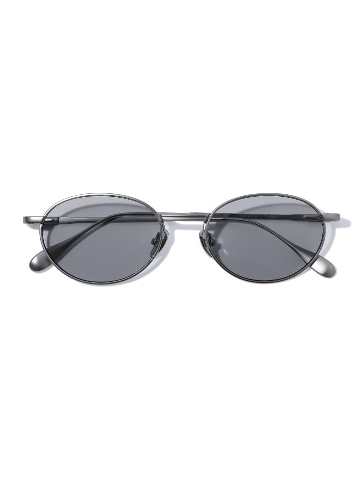 STEEL — Matte Silver Metal Oval Sunglasses