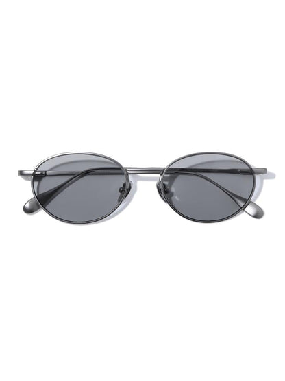 STEEL — Matte Silver Metal Oval Sunglasses