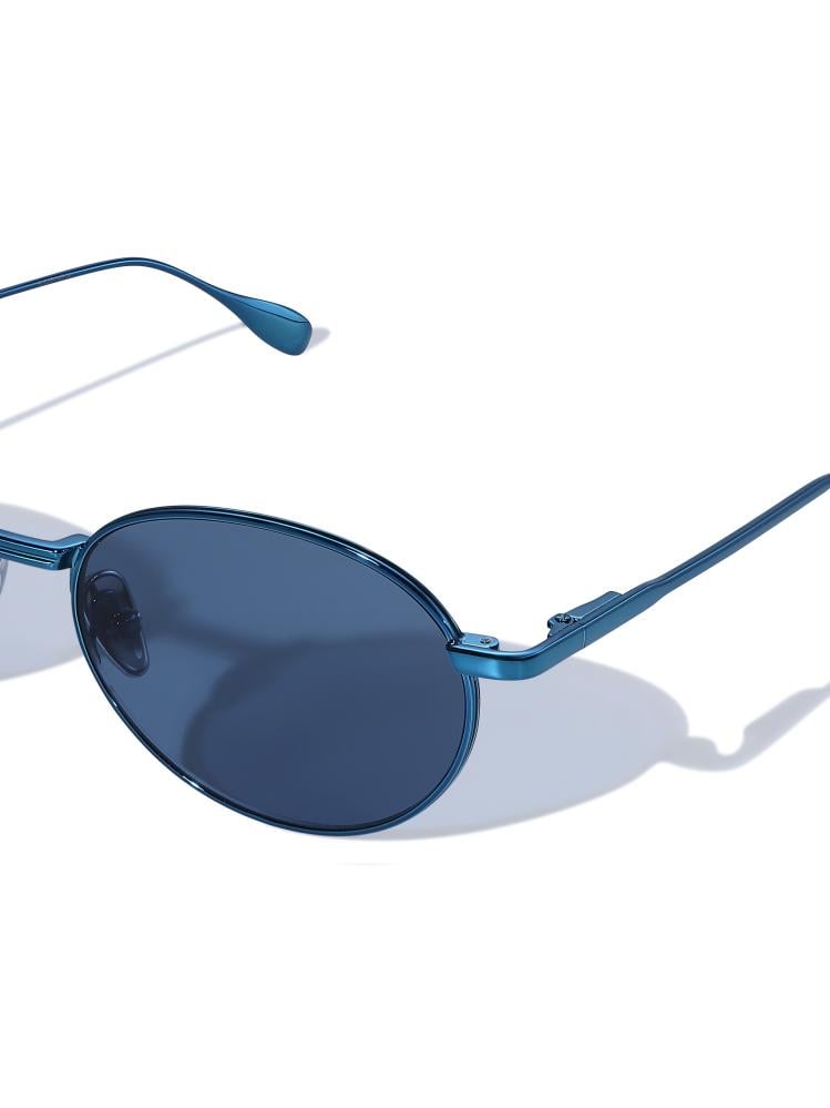 SOUTH • Blue Metal Oval Sunglasses – UV400 Protection