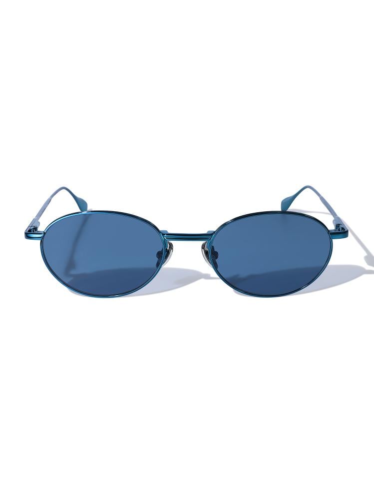 SOUTH • Blue Metal Oval Sunglasses – UV400 Protection